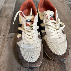 Gola Daytona Sneakers Cream Brown Suede Retro Trainer Vintage Style Mens 11